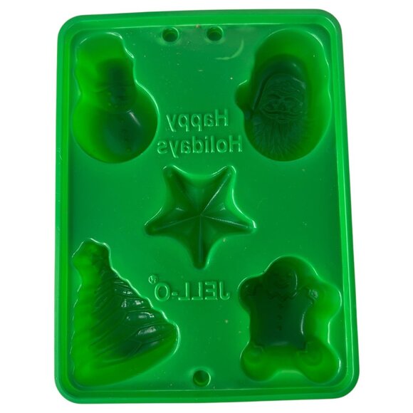 Vintage 1997 JELL-O Jello Jigglers Molds Christmas Shapes Set of 2 Green &amp; R - Picture 3 of 8